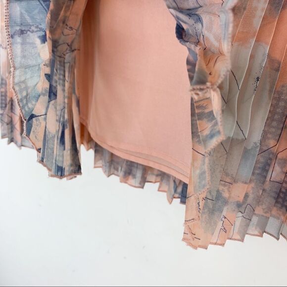 BCBG Pleated Mini Skirt Pastel Knife Pleat Chiffon - Picture 4 of 9